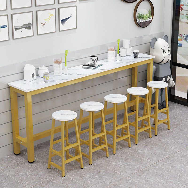 Contemporary Bar Dining Table Rectangle Bar Table with Trestle Base Clearhalo 'Bar Furniture' 'Bar Tables' 'bar_tables' 'furn' 'furn_bar_tables' 'Furniture' 'furniture_bar_tables' 'Kitchen & Dining Furniture' 1200x1200_e70baffb-9f00-40c1-91df-97d3515c03ff