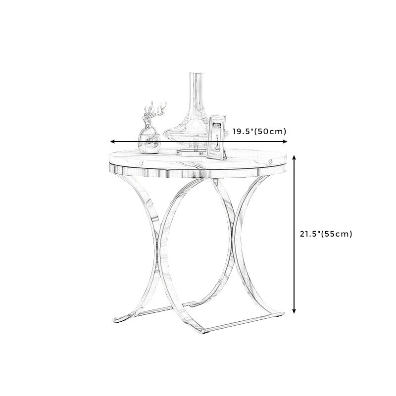 Round Stone Top Side End Table Frame Sofa Side End Table for Living Room Clearhalo 'Coffee & Accent Tables' 'End & Side Tables' 'end_side_table' 'end_side_tables' 'furn' 'furn_end_side_tables' 'Furniture' 'furniture_end_side_table' 'Living Room Furniture' 1200x1200_e70bb762-2103-4e8f-911b-d73d10251bc7