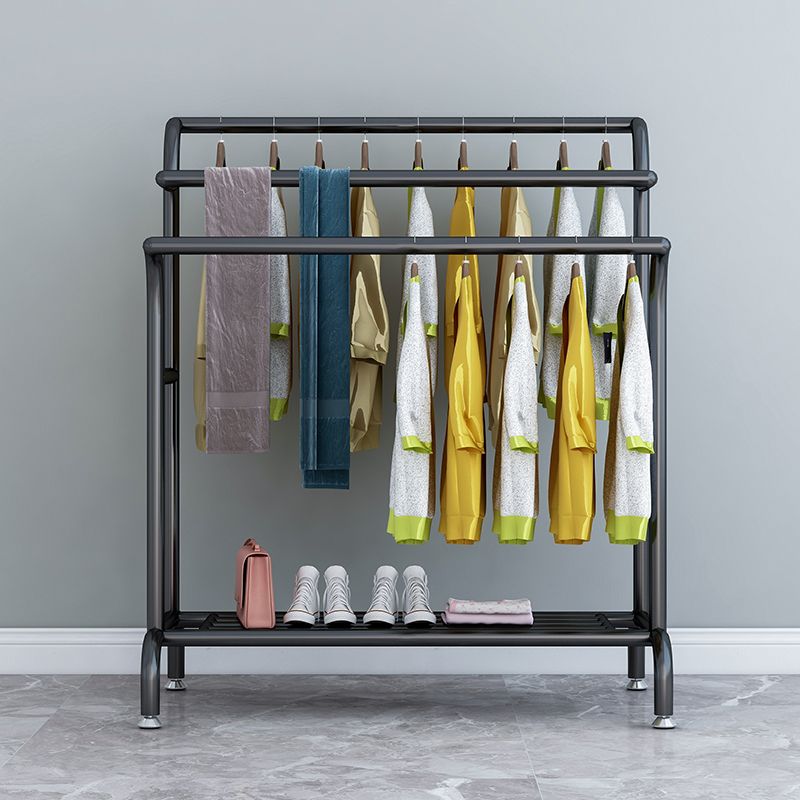 Glam Entry Hall Tree Metal 3 Hanging Rails and Lower Shelf Hall Stand Clearhalo 'Entry & Mudroom Furniture' 'furn' 'furn_hall_tree_coat_racks' 'Furniture' 'Hall Trees & Coat Racks' 'hall_tree_coat_racks' 1200x1200_e70db827-9261-4587-b795-48bc5325826f