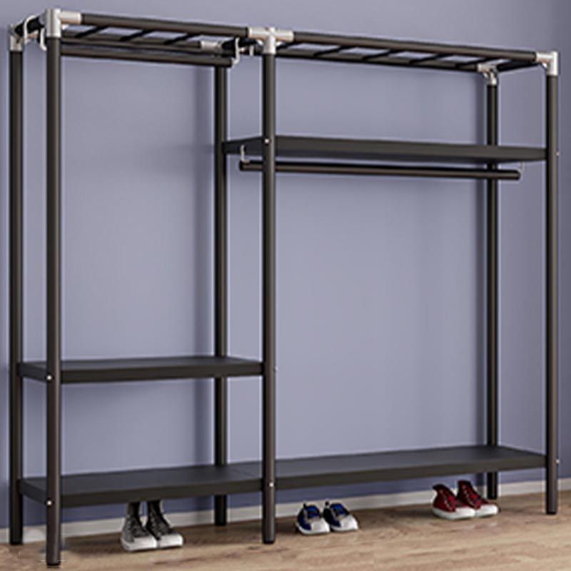 Contemporary Style Wardrobe Steel 1-Door Wardrobe Closet with Shelves