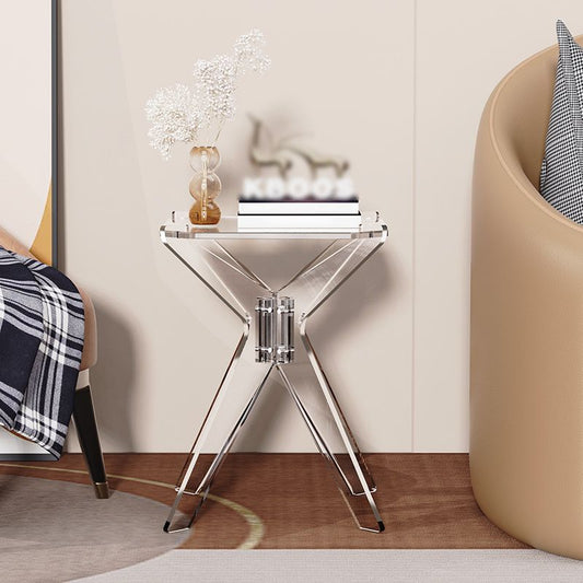 Contemporary Geometric Accent Side Table AcrylicSofa Side Accent Table