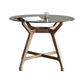 23.6'' Round Shape 4 Legs Table Modern Brown Tone Fixed Table of Glass Clearhalo ' dining_table' 'Dining Tables & Seating' 'Dining Tables' 'furn' 'furn_dining_table' 'Furniture' 'furniture_dining_table' 'Kitchen & Dining Furniture' 'kitchen&dining_furn' 'kitchen' 'kitchen_dining_table' 1200x1200_e70fdf1b-7e7c-481a-9f52-4c8677b72a47