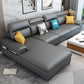 Cotton Blend and Faux Leather 4-Seater L-Shape Left Hand Facing Sectional Sofa with Chaise Clearhalo 'furn' 'furn_sectionals' 'Furniture' 'furniture_sectionals' 'kitchen' 'kitchen_sectionals' 'Living Room Furniture' 'Sectionals' 1200x1200_e710efdb-2ce7-43fe-aec5-c40c778e173e