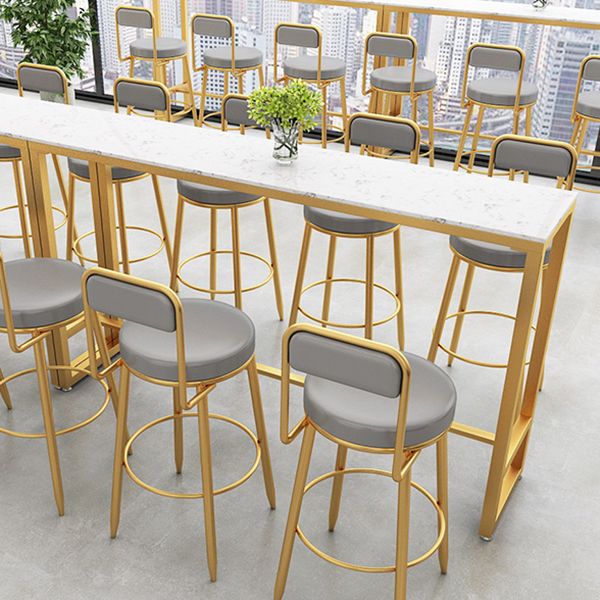 Tabouret de bar en marbre faux et jeu de table 1/4 pièces