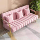 3-seater Velvet Sofa with 3 Pillows Square Arm for Living Room