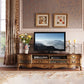 Mueble para TV de estilo tradicional, mueble para TV de madera de abedul con 6 cajones