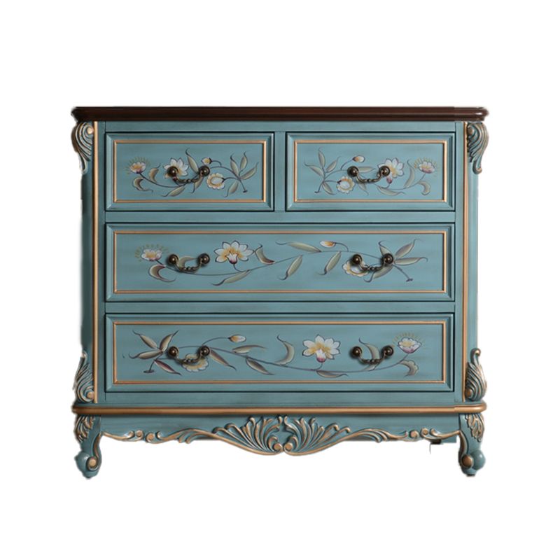 Casse di stoccaggio in legno in stile tradizionale con cassetti per la camera da letto