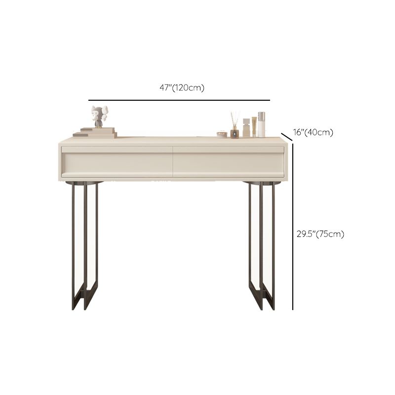Contemporary Vanity Dressing Table in Beige with 2/5 Drawers