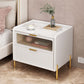 Cajones de 2 cajones incluyen mesa nocturna de la mesa de la piedra del lado de la piedra, 15.8 "de altura