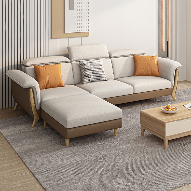 Canapés sectionnels en tissu en bois massif sectionnel pour le salon