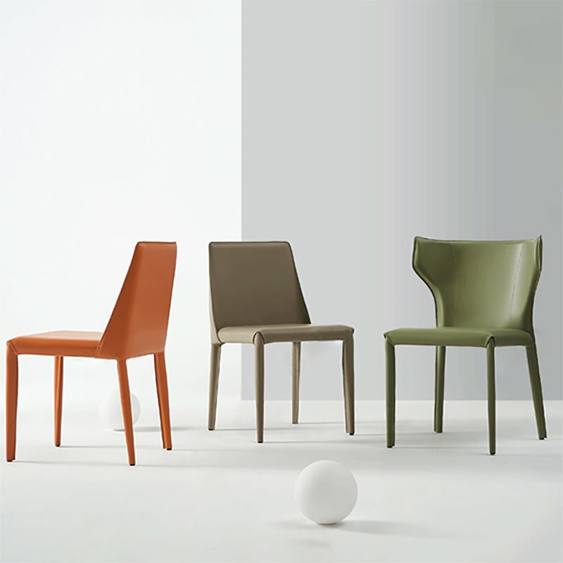 Mid-Century Modern Armless Side Chair Leather Basic Four Leg Side Chair Clearhalo 'Accent Chairs' 'accent_chairs' 'Chairs & Seating' 'furn' 'furn_accent_chairs' 'Furniture' 'Living Room Furniture' 1200x1200_e7159928-95e4-47d1-8dd8-6b644fbeffc1