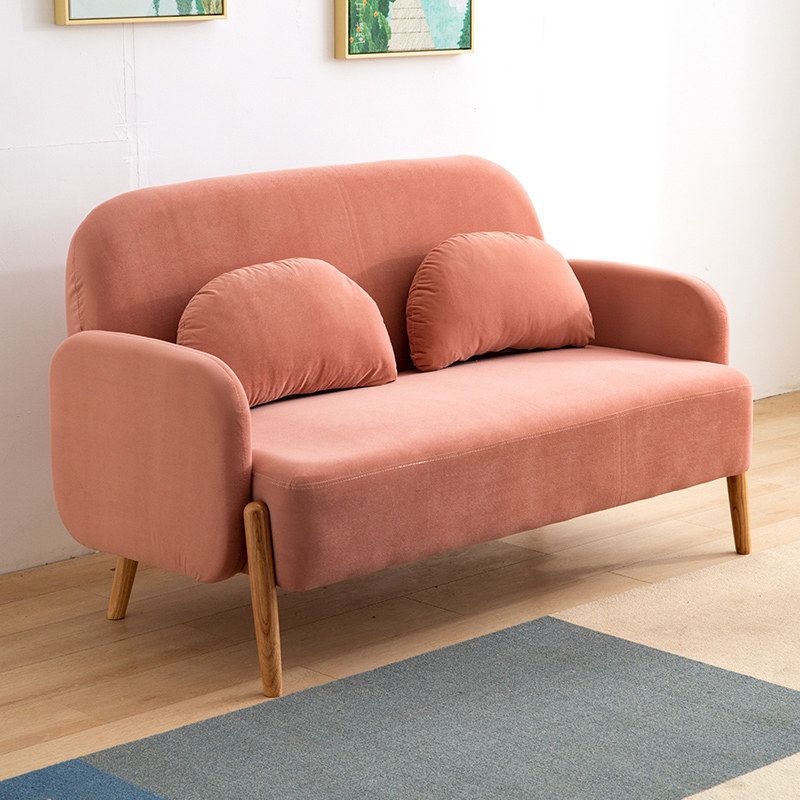 Scandinavian Loveseat with 2 Pillows and Square Arm for Apartment Clearhalo 'furn' 'furn_sofas' 'Furniture' 'furniture_sofas' 'Living Room Furniture' 'Sofa' 'sofas' 1200x1200_e716cecd-eae3-4655-ac3a-4b587e1699dc