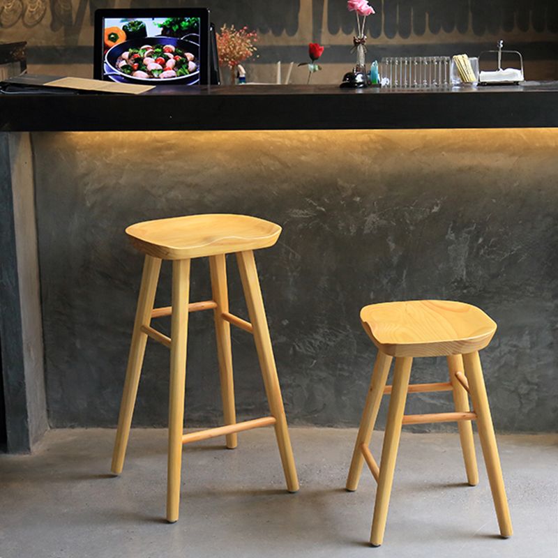 Modern Saddle Seat Bar Stool Pine Backless Footrest Counter Stool with Wood Legs Clearhalo 'Bar Furniture' 'Bar Stools' 'bar_stools' 'furn' 'furn_bar_stools' 'furniture_bar_stools' 'Kitchen & Dining Furniture' 'kitchen&dining_furn' 'kitchen' 'kitchen_furn' Furniture' 1200x1200_e716fe78-9ded-45a2-9073-409afdaa2993