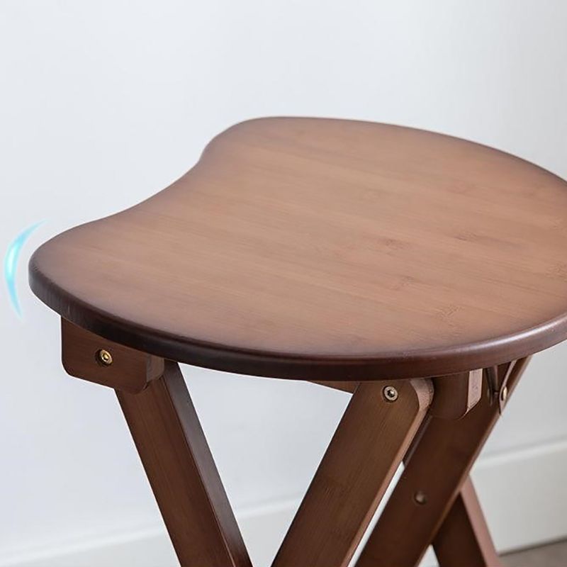 Taburete de bar plegable sin brazos, asiento redondo moderno, taburete de bar con reposapiés de madera