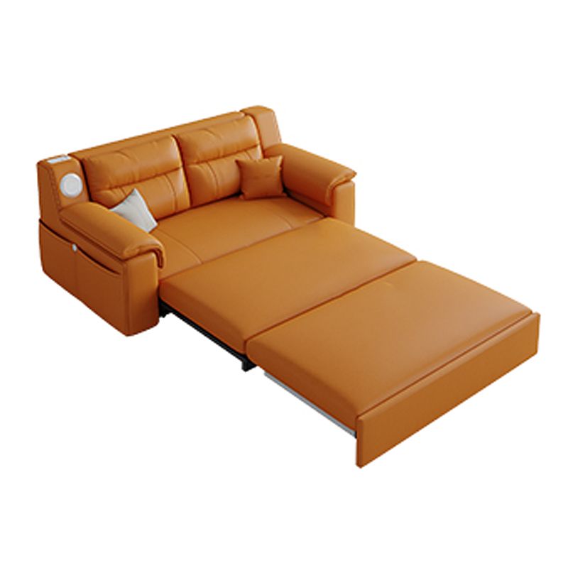 32" Wide Contemporary Futon Sofa Bed Orange Pillow Back Sleeper Sofa Clearhalo 'furn' 'furn_futons' 'Furniture' 'Futons & Daybeds' 'Futons' 'Living Room Furniture' 1200x1200_e71c07c7-df63-4f1c-9229-55a9c29e7ef6