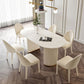 Glam Standard Sintered Stone Dining Table Oval Shape Dining Table for Kitchen Clearhalo ' dining_table' 'Dining Tables & Seating' 'Dining Tables' 'furn' 'furn_dining_table' 'Furniture' 'furniture_dining_table' 'Kitchen & Dining Furniture' 'kitchen&dining_furn' 'kitchen' 'kitchen_dining_table' 1200x1200_e71d9e6c-bd84-46ed-a7b5-e192e2d9614a