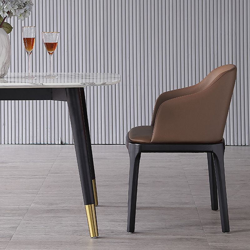 Sedia da pranzo marrone contemporanea sedia da pranzo in legno di quercia nera