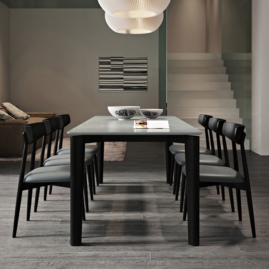 Tavolo da pranzo moderno della metà del secolo Tavolo da pranzo in pietra rettangolo con 4 gambe