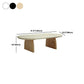 Oval Pine Wood Coffe Table with Wooden Sled Base Cocktail Table Clearhalo 'Coffee & Accent Tables' 'Coffee Tables' 'coffee_tables' 'furn' 'furn_coffee_tables' 'Furniture' 'Living Room Furniture' 1200x1200_e7213ce6-d97d-4cbf-ae6f-a9613df00d52