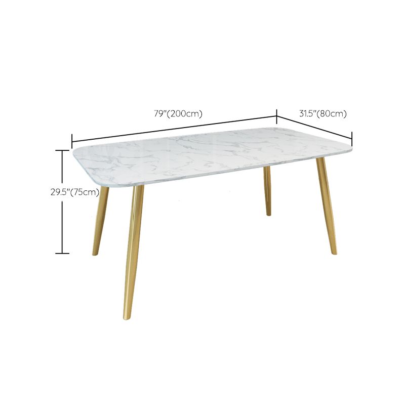 Modern Faux Marble Dining Table Metal Dining Table for Home Use Clearhalo 'Dining Tables & Seating' 'Dining Tables' 'dining_table' 'furn' 'furn_dining_table' 'Furniture' 'Kitchen & Dining Furniture' 1200x1200_e721a51a-b64d-4c69-97d0-8357e84daf68