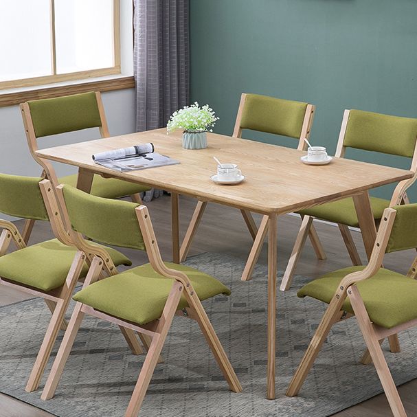 Contemporary Open Linen Side Chair Matte Finish Folding Dining Chair with Natural Legs Clearhalo ' kitchen&dining_furn' 'Dining Chairs' 'Dining Tables & Seating' 'dining_chair' 'furn' 'furn_dining_chair' 'Furniture' 'furniture_dining_chair' 'Kitchen & Dining Furniture' 'kitchen' 1200x1200_e722713d-5847-4992-bdf4-8824d70ac73a