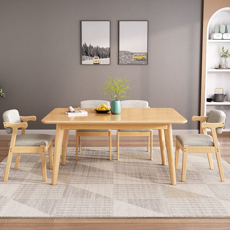 Contemporary Style Dining Room Set with Solid Wood Dining Table and Chairs Clearhalo 'Dining Room Sets' 'Dining Tables & Seating' 'dining_room_set' 'furn' 'furn_dining_room_set' 'Furniture' 'furniture_dining_room_set' 'Kitchen & Dining Furniture' 'kitchen&dining_furn' 'kitchen' 1200x1200_e722a5d0-4a4e-41f6-b774-60388eb5a08e