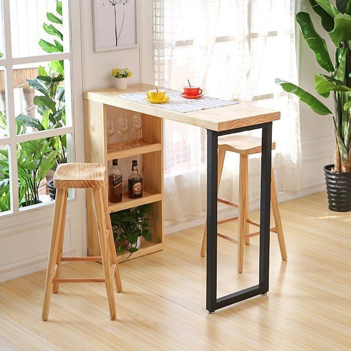 Rectangle Wood Top Counter Table 42-inch Height Modern Bar Table Clearhalo 'Bar Furniture' 'Bar Tables' 'bar_tables' 'furn' 'furn_bar_tables' 'Furniture' 'furniture_bar_tables' 'Kitchen & Dining Furniture' 1200x1200_e722b2d1-783d-4ebf-8574-068b1322420b