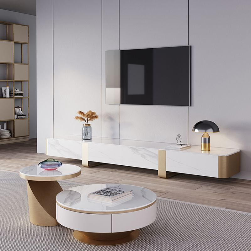 Glam TV Console Enclosed Storage Stone Media Console with 4 Drawers for Living Room Clearhalo 'furn' 'furn_tv_stands_entertainment_centers' 'Furniture' 'Living Room Furniture' 'TV Stands & Entertainment Centers' 'TV Stands & Media Storage Furniture' 'tv_stands_entertainment_centers' 1200x1200_e72368d6-79e4-4f11-b335-b5116aab4c2f