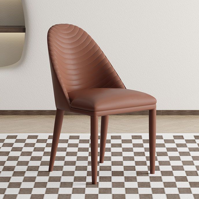 Contemporary Leather Dining Side Chair Armless Solid Back Chair Clearhalo 'Dining Chairs' 'Dining Tables & Seating' 'dining_chair' 'furn' 'furn_dining_chair' 'Furniture' 'furniture_dining_chair' 'Kitchen & Dining Furniture' 1200x1200_e72461f1-2c17-4ada-b9a9-5c5b4ca38c35