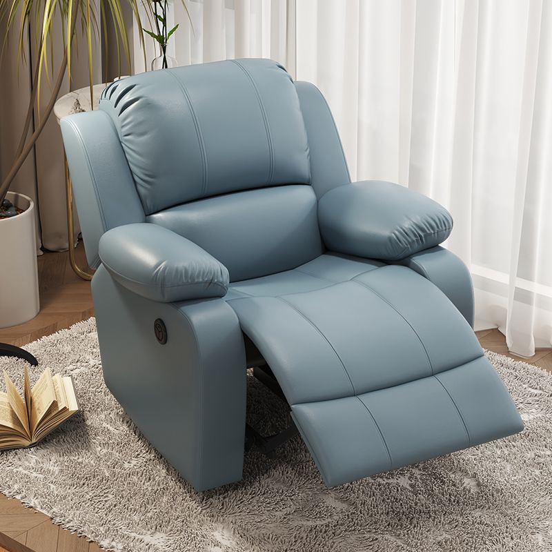 Solid Color Faux Leather Standard Recliner Manual- Lever Recliner Chair Clearhalo 'Chairs & Seating' 'furn' 'furn_recliners' 'Furniture' 'Living Room Furniture' 'Recliners' 1200x1200_e7249f3e-6ec1-42ad-a7df-da6c3cfe5422