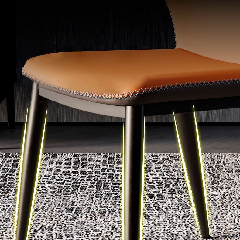 Contemporary Style Metal Dining Chair Dining Wingback Armless Side Chair for Kitchen Clearhalo ' kitchen&dining_furn' 'Dining Chairs' 'Dining Tables & Seating' 'dining_chair' 'furn' 'furn_dining_chair' 'Furniture' 'furniture_dining_chair' 'Kitchen & Dining Furniture' 'kitchen' 1200x1200_e724bdde-2c2c-4f72-a247-de1197ee1b5c