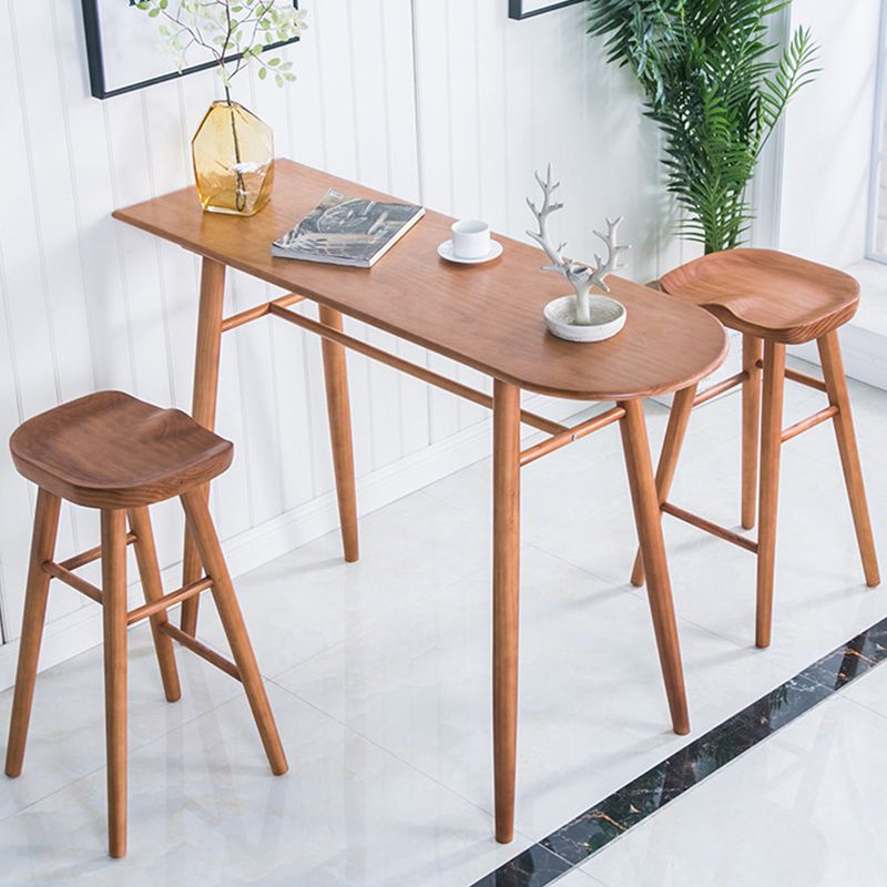 Industrial Armless Bar Stools Solid Wood Dining Stool with Footrest Clearhalo 'Bar Furniture' 'Bar Stools' 'bar_stools' 'furn' 'furn_bar_stools' 'Furniture' 'Kitchen & Dining Furniture' 1200x1200_e724d64b-4ca0-41d9-bb3d-0403b66404aa