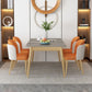 Set da pranzo Nordic Stone Top 1/2/5/7 pezzi Tavolo da pranzo grigio con sedie in pelle