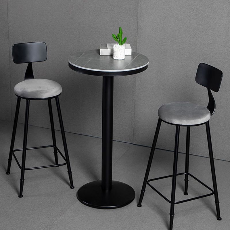 1/2/3 Pieces Industrial Iron Bar Table Set Round Bistro Set with Grey Stone Top Clearhalo 'Bar Furniture' 'furn' 'furn_home_bar_bar_sets' 'Furniture' 'Home Bars & Bar Sets' 'home_bar_bar_sets' 'Kitchen & Dining Furniture' 1200x1200_e7253480-bbc7-4250-b529-1f2792df1539
