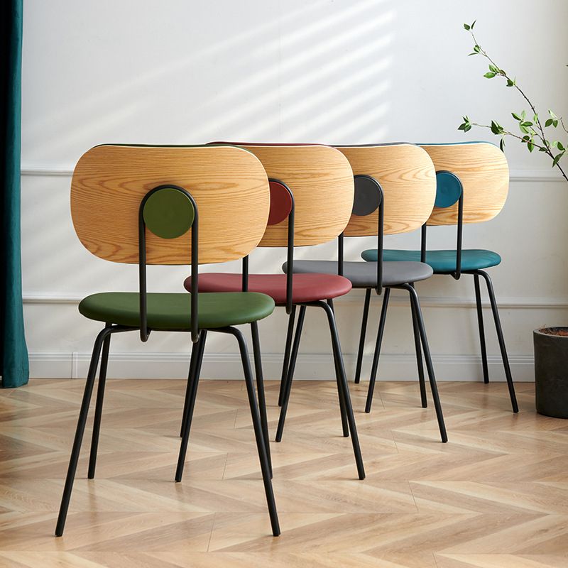 Industrial Style Matte Finish Metal Side Chair Open Back Dining Side Chair Clearhalo ' kitchen&dining_furn' 'Dining Chairs' 'Dining Tables & Seating' 'dining_chair' 'Furniture' 'furniture_dining_chair' 'Kitchen & Dining Furniture' 'kitchen' 1200x1200_e7266d1b-8855-4817-86dc-865ead6e2f9d