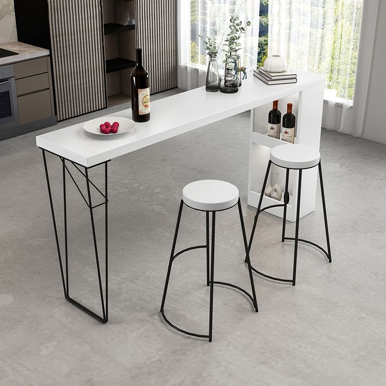 Industrial Rectangular Bar Pub Table Set 1/2/3 Pieces Bar Table and Stools Clearhalo 'Bar Furniture' 'furn' 'furn_home_bar_bar_sets' 'Furniture' 'Home Bars & Bar Sets' 'home_bar_bar_sets' 'Kitchen & Dining Furniture' 1200x1200_e72702d4-2a5a-442d-be68-01d8e663734a