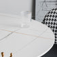 Round Two-Color Dining Table Sintered Stone Table Glam with Tulip Base Clearhalo ' dining_table' 'Dining Tables & Seating' 'Dining Tables' 'furn' 'furn_dining_table' 'Furniture' 'furniture_dining_table' 'Kitchen & Dining Furniture' 'kitchen&dining_furn' 'kitchen' 'kitchen_dining_table' 1200x1200_e7273ab6-b312-4779-a4bd-b5c9671d4315