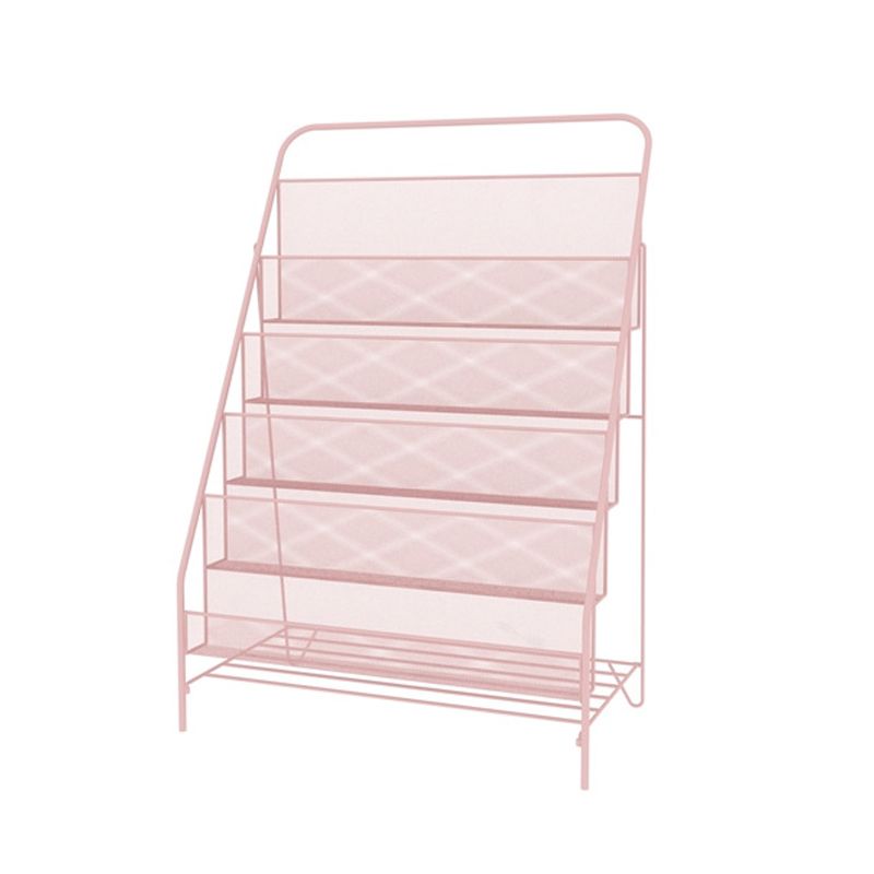 Contemporary Style Ladder Bookcase Metal Closed Back Bookshelf