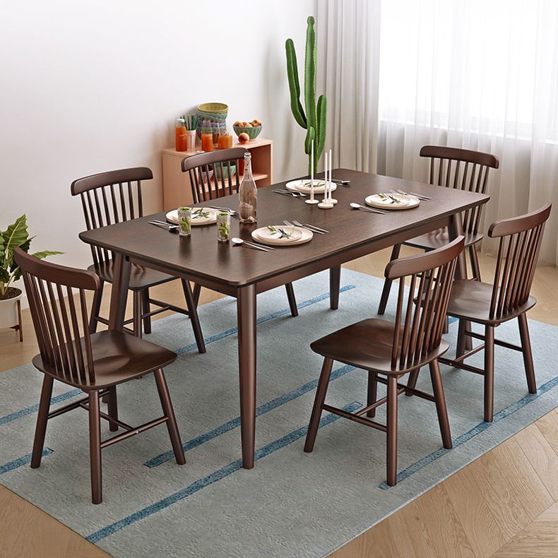 Minimalist Standard Solid Wood Dining Set Rectangle Shape for Kitchen Dining Set in Khaki Clearhalo 'Dining Room Sets' 'Dining Tables & Seating' 'dining_room_set' 'furn' 'furn_dining_room_set' 'Furniture' 'furniture_dining_room_set' 'Kitchen & Dining Furniture' 'kitchen&dining_furn' 'kitchen' 1200x1200_e7281bba-534c-4140-93cc-c1353f928a97