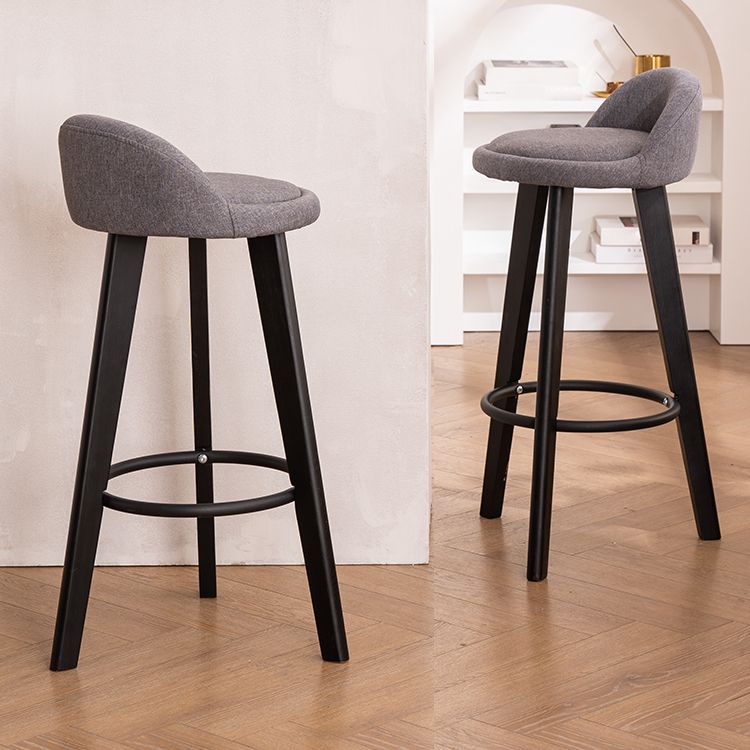 Modern Armless Backrest Counter Stool Wood Milk Tea Shop Bar Stool with Cushion and Pedal Clearhalo 'Bar Furniture' 'Bar Stools' 'bar_stools' 'furn' 'furn_bar_stools' 'furniture_bar_stools' 'Kitchen & Dining Furniture' 'kitchen&dining_furn' 'kitchen' 'kitchen_furn' Furniture' 1200x1200_e728f213-649a-40eb-a71f-546d3130de94