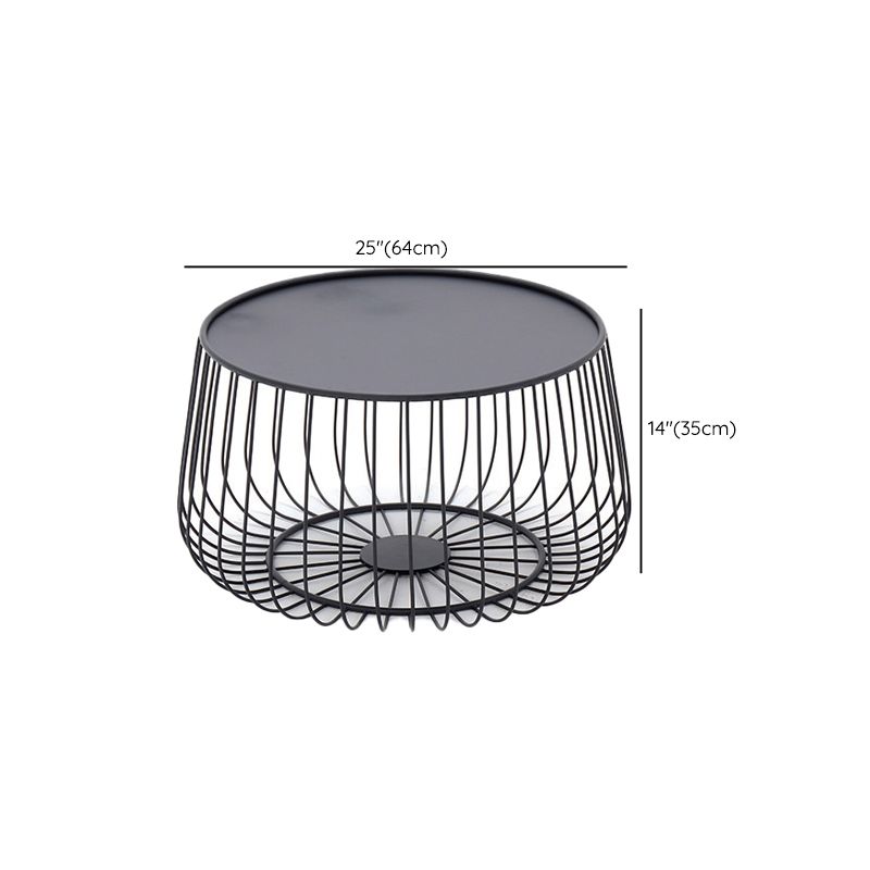 Metal Round Frame Coffee Table Set Mid Century Iron Simple Cocktail Table