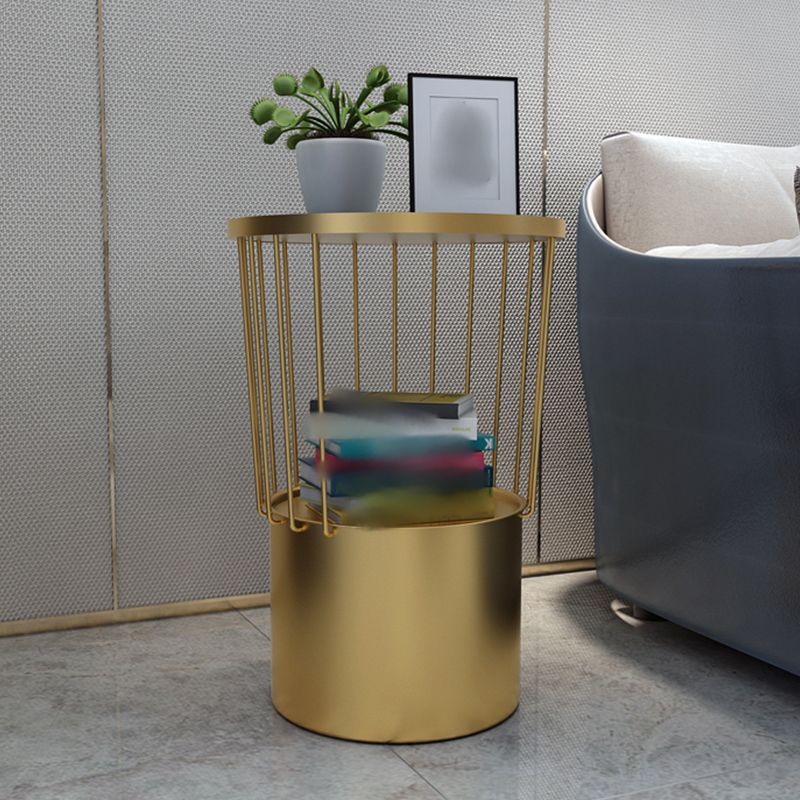 オープンストレージナイトテーブルモダンメタルストーントップ22「背の高いベッドナイトスタンド