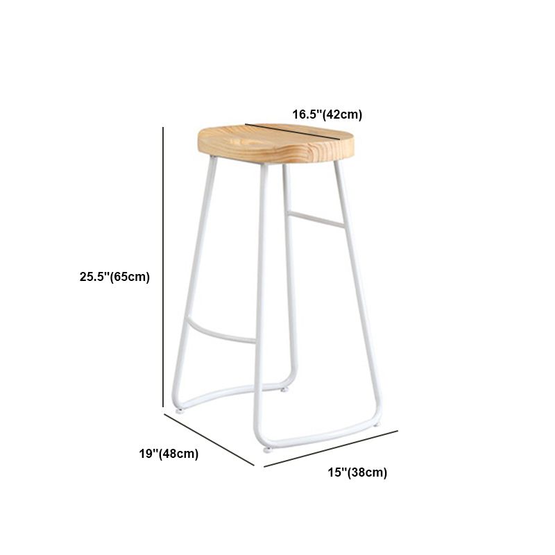 Contemporary Backless Counter Stool Pine Wood Armless Barstool with White Sled Base Clearhalo 'Bar Furniture' 'Bar Stools' 'bar_stools' 'furn' 'furn_bar_stools' 'Furniture' 'Kitchen & Dining Furniture' 1200x1200_e72bdba5-8f34-467b-8e89-36eb14befb67