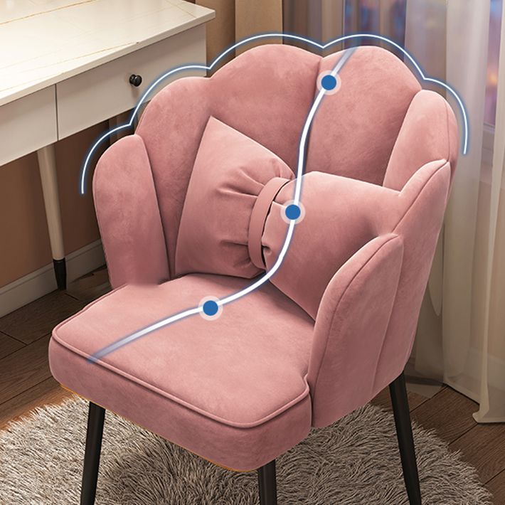 Contemporary Metal Side Chair Home Upholstered Arm Crown Top Back Chair Clearhalo ' kitchen&dining_furn' 'Dining Chairs' 'Dining Tables & Seating' 'dining_chair' 'furn' 'furn_dining_chair' 'Furniture' 'furniture_dining_chair' 'Kitchen & Dining Furniture' 'kitchen' 1200x1200_e72ce6f6-c32d-4d04-a889-b4543e0c35a4