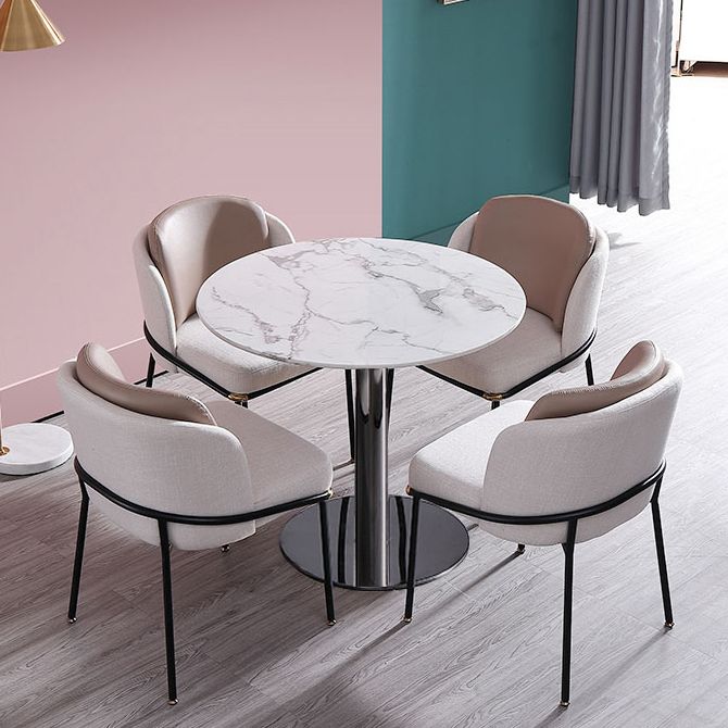 Metal Traditional Luxury Round Dining Table Marble Indoor Table Top with Pedestal Base Clearhalo ' dining_table' 'Dining Tables & Seating' 'Dining Tables' 'furn' 'furn_dining_table' 'Furniture' 'furniture_dining_table' 'Kitchen & Dining Furniture' 'kitchen&dining_furn' 'kitchen' 'kitchen_dining_table' 1200x1200_e72d1d03-6974-4e67-9fa5-d50da3732444