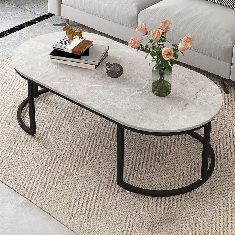 Oval Modern Coffee Table Wood Minimalist Coffee Table for Living Room Clearhalo 'Coffee & Accent Tables' 'Coffee Tables' 'coffee_tables' 'furn' 'furn_coffee_tables' 'Furniture' 'Living Room Furniture' 1200x1200_e72d9fea-2f6d-4a27-b514-c0ea949143f8