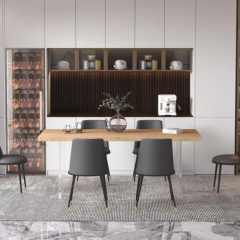 Contemporary Natural Wood Table Home Rectangle Dining Table with Double Pedestal Clearhalo 'Dining Tables & Seating' 'Dining Tables' 'dining_table' 'furn' 'furn_dining_table' 'Furniture' 'furniture_dining_table' 'Kitchen & Dining Furniture' 'kitchen' 'kitchen_dining_table' 1200x1200_e72e245a-6918-422f-a314-c4dd33db4839