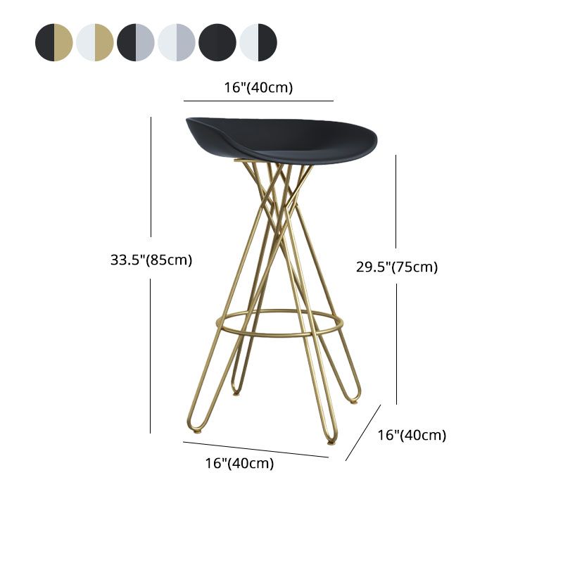 Glam Footrest Plastic Barstool Matte Finish Restaurant Stool Clearhalo 'Bar Furniture' 'Bar Stools' 'bar_stools' 'furn' 'furn_bar_stools' 'Furniture' 'furniture_bar_stools' 'Kitchen & Dining Furniture' 1200x1200_e72e8247-a9f1-4d5e-b9c6-50513e5284e3