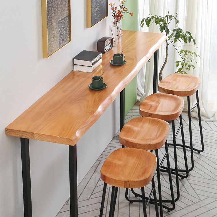 Ensemble de bar moderne 1/2/5 pièces Table de bar en bois massif avec repose-pieds tabourets de bar