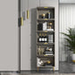 Glam Champagne/White White chiuse Back Standard Wood Shelfcase per soggiorno